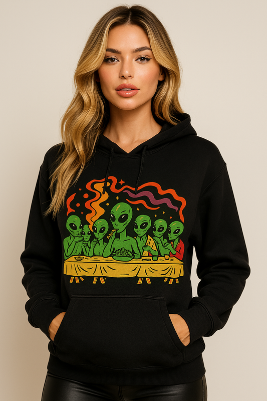 "Alien Last Supper" Psychedelic Hoodie